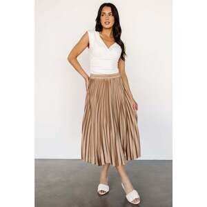 Baltic Born Demetria Pleated Midi Skirt | Light Bronze Size XLXL
